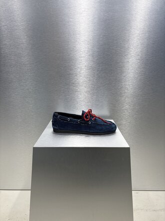Posa Boat Loafer Brushed Denim - Dark Blue