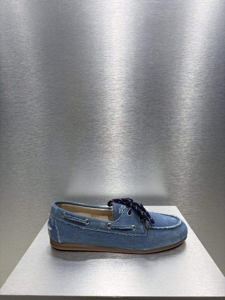 Posa Boat Loafer Brushed Denim - Light Blue