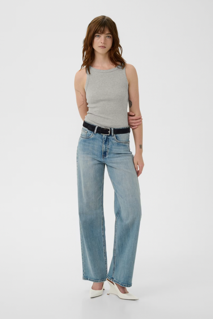 Gestuz Drew Top Mel Top - Grey Melange