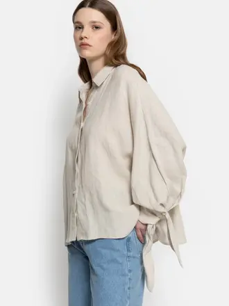 Âme Antwerp Nugget Linen Shirt - Beige
