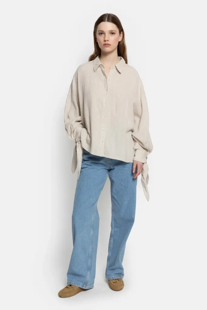 Âme Antwerp Nugget Linen Shirt - Beige