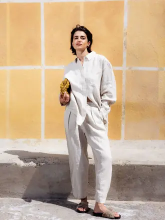 Âme Antwerp Miles Linen Pants - Beige