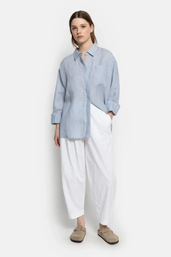 Âme Antwerp Miles Pants - White Flower Embroidery