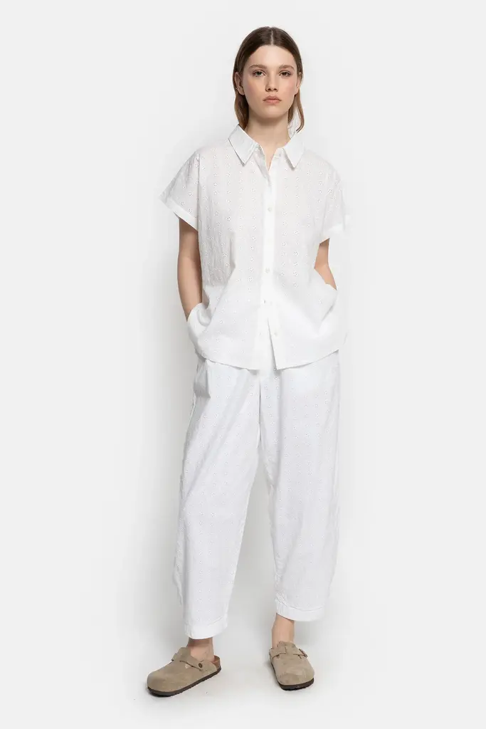 Âme Antwerp Miles Pants - White Flower Embroidery