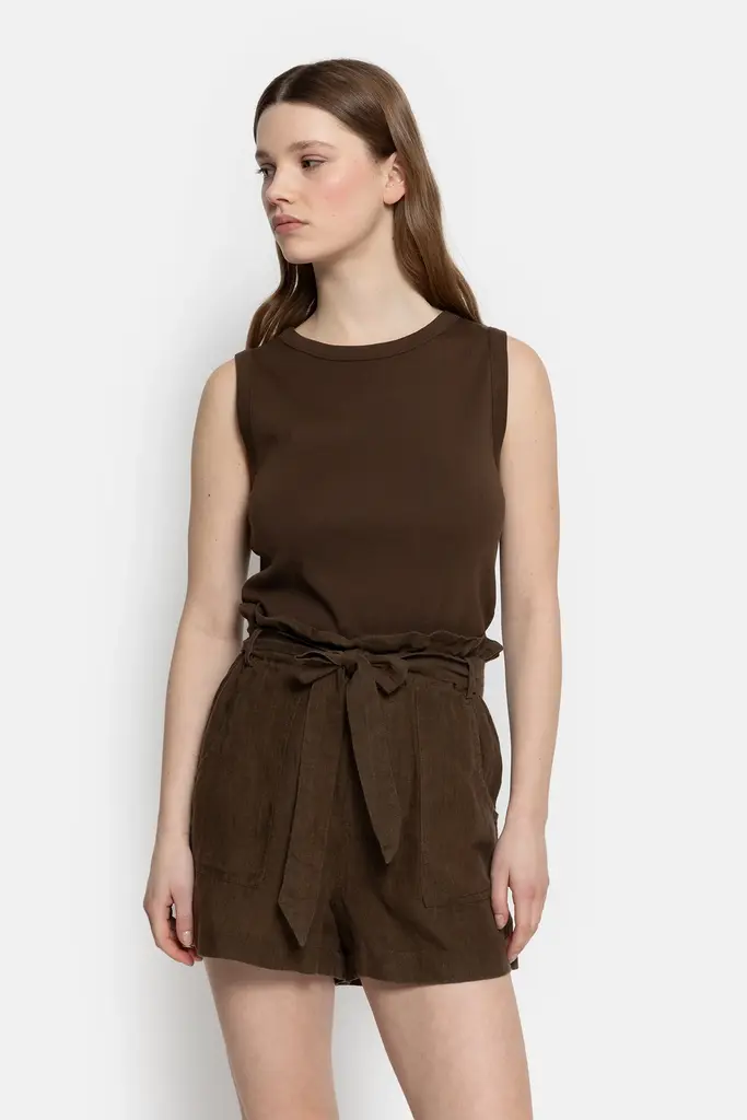 Âme Antwerp Lilla Linen Shorts - Brown