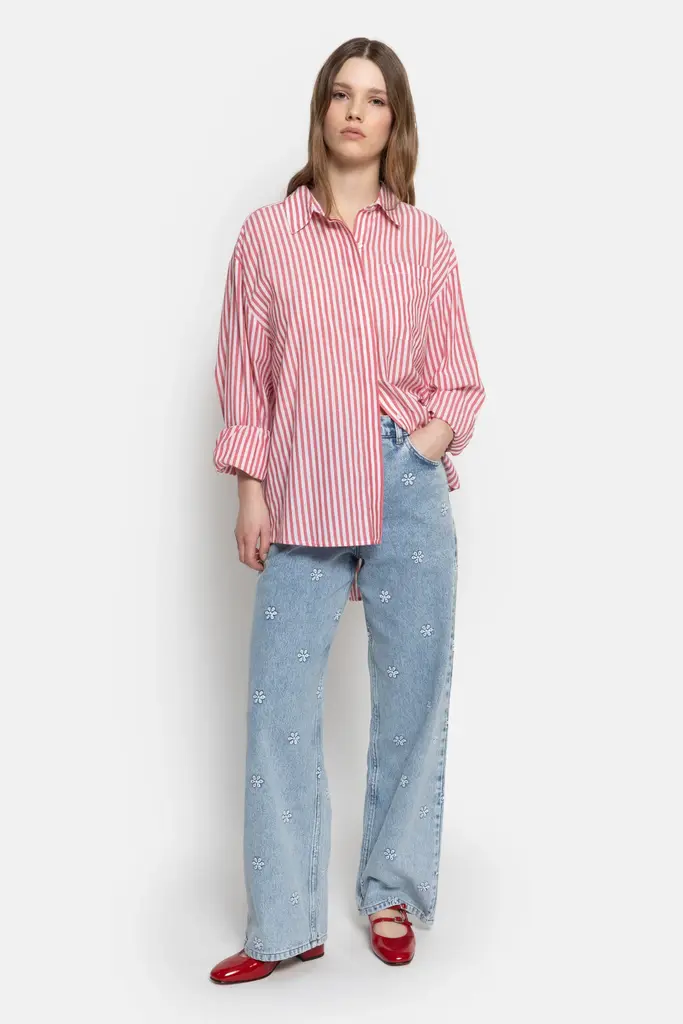 Âme Antwerp Madeline Shirt - White/Red Stripes