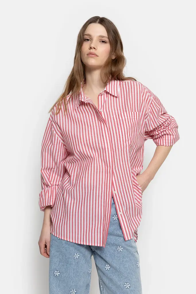 Âme Antwerp Madeline Shirt - White/Red Stripes