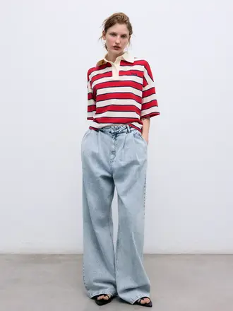 The New Society TNS Pleat Pants - Bleach Denim