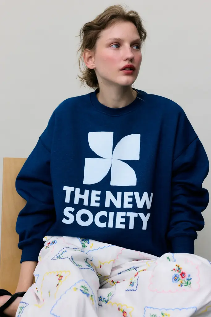 The New Society TNS Logo Sweatshirt - Ocean Indigo