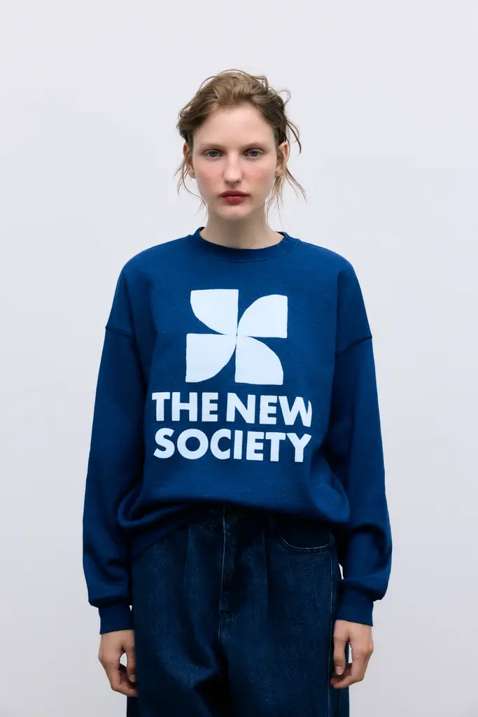 The New Society TNS Logo Sweatshirt - Ocean Indigo