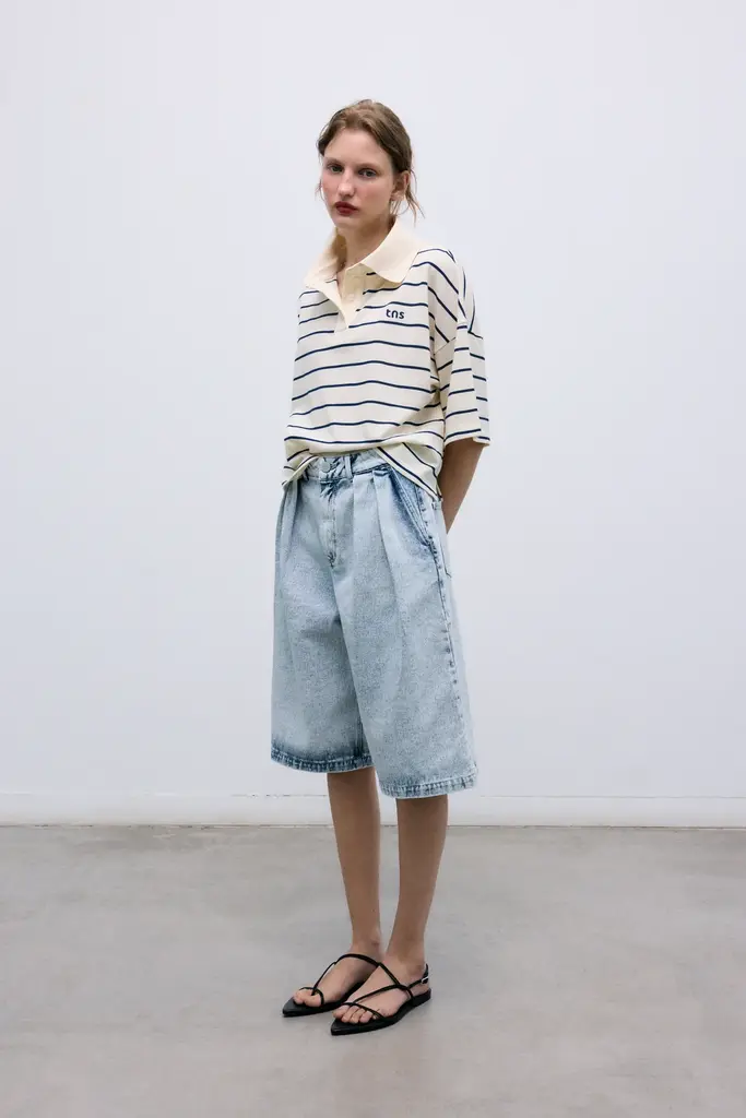 The New Society Acacia Polo - Ecru Stripe