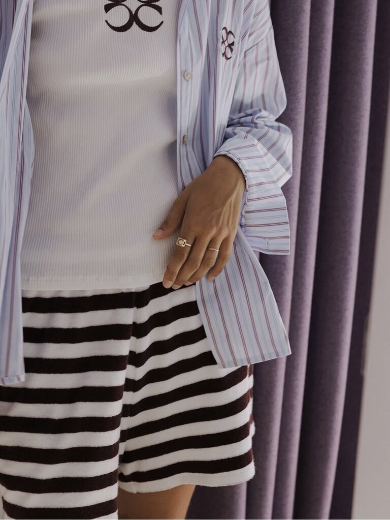 Cou Cou Collection Jackie Shorts Terry - Aubergine Stripe
