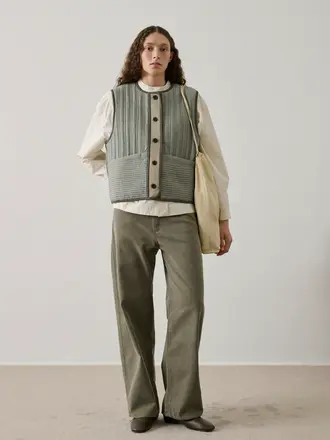 Soeur Hima Vest - Vert D'eau/Beige