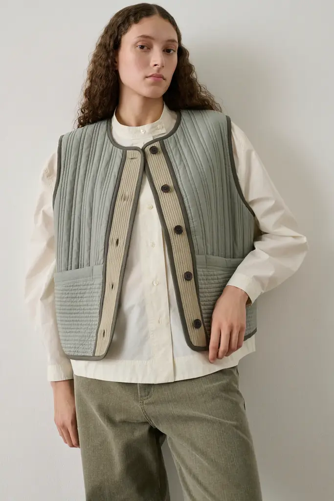Soeur Hima Vest - Vert D'eau/Beige