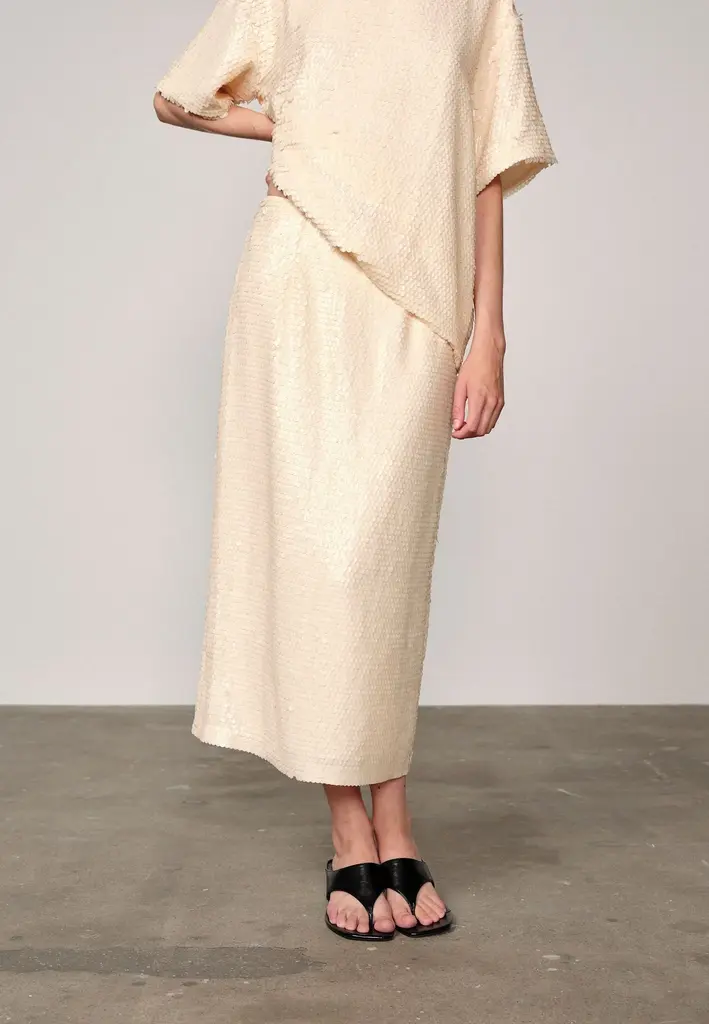 Birgitte Herskind Anda Sequin Skirt - Creme