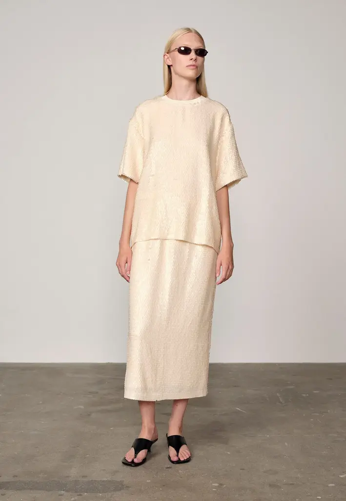 Birgitte Herskind Anda Sequin Skirt - Creme