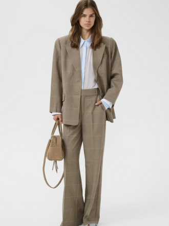 Gestuz Evaldi Blazer - Pale Khaki Check