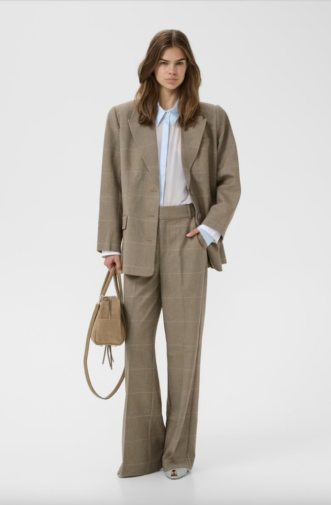 Gestuz Evaldi Blazer - Pale Khaki Check