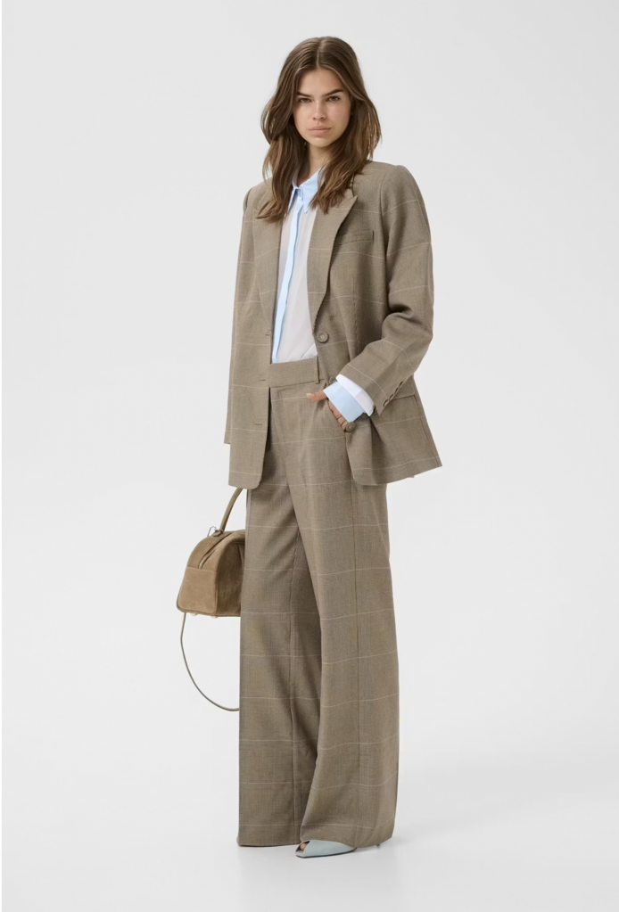 Gestuz Evaldi Blazer - Pale Khaki Check