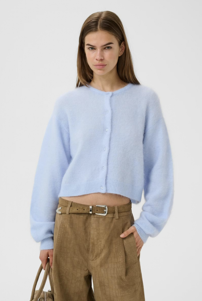 Gestuz Debbie Short Cardigan - Blue Finch Melange