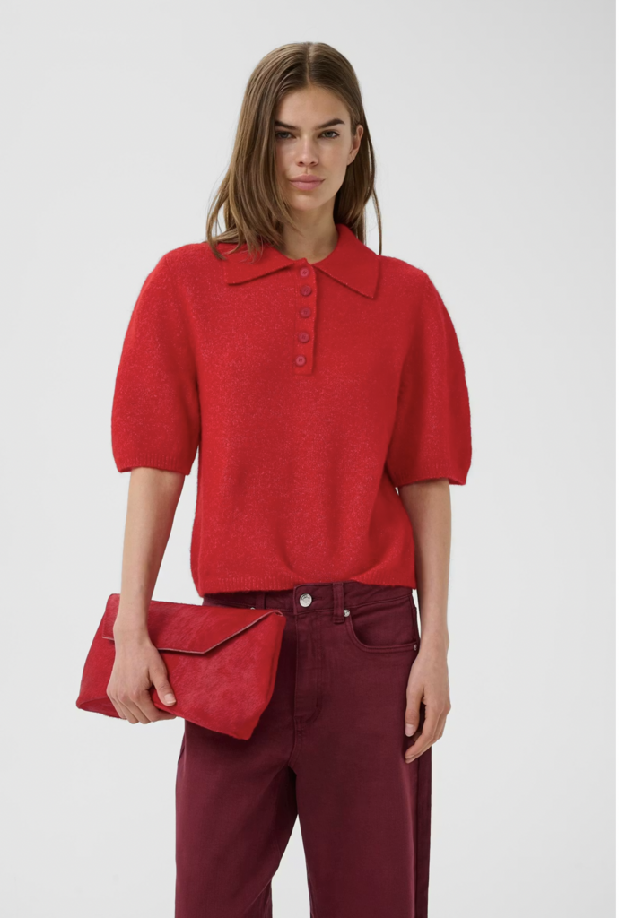 Gestuz Alpha Polo Pullover - Postbox Melange