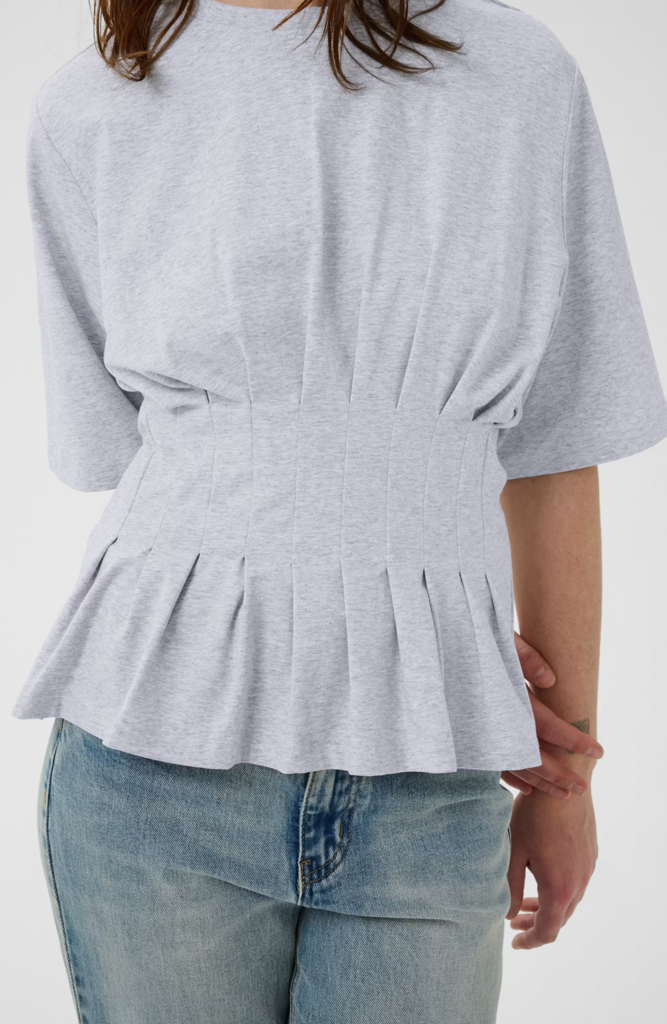 Gestuz Inez Tee - Ultra Light Grey Melange