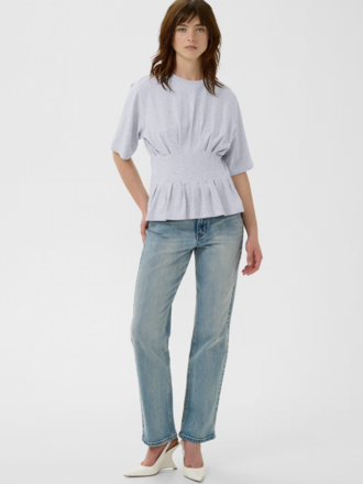 Gestuz Inez Tee - Ultra Light Grey Melange