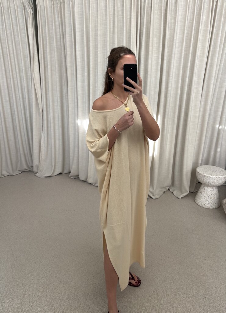 Irenic Maxi Caftan - Beige/Ecru