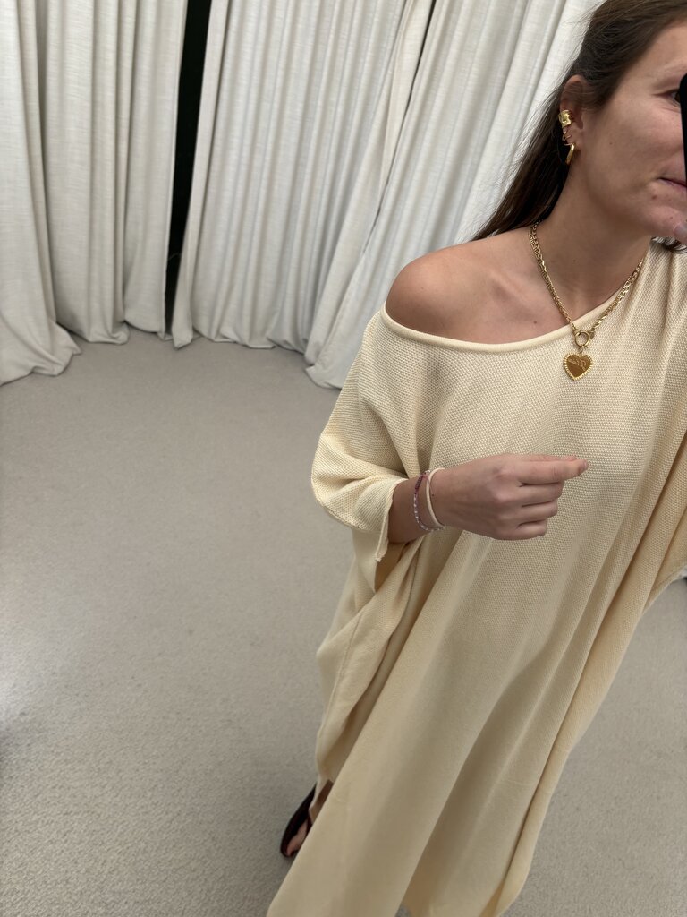 Irenic Maxi Caftan - Beige/Ecru