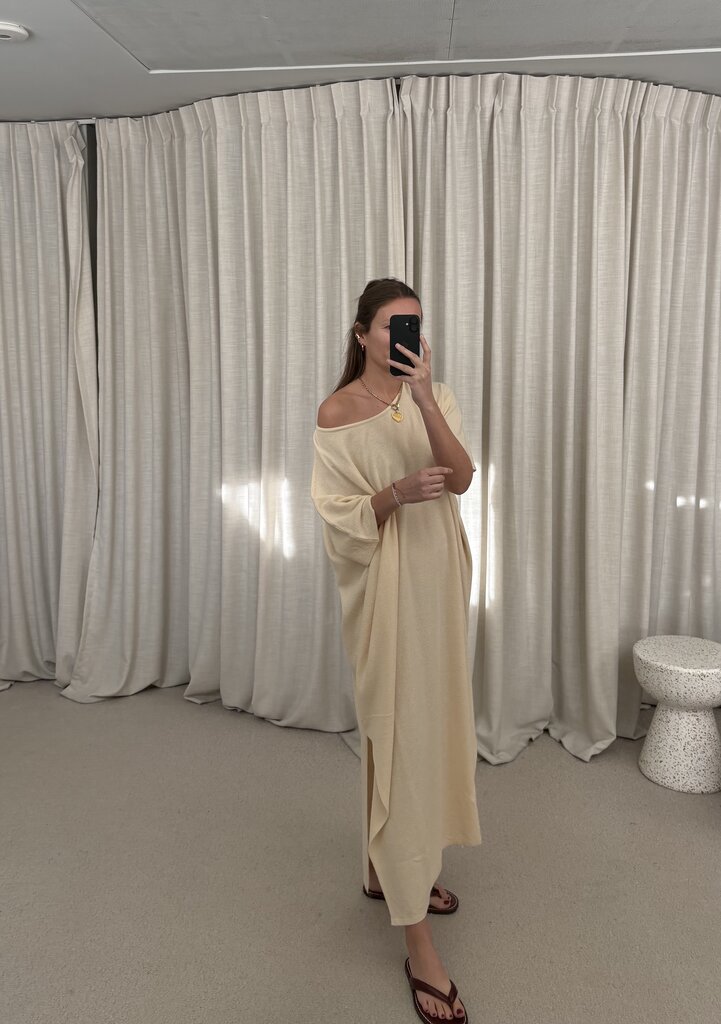 Irenic Maxi Caftan - Beige/Ecru