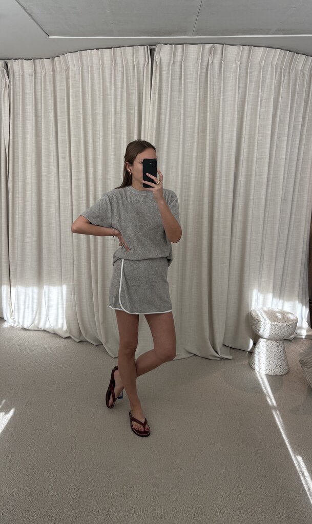 Raff Collective Wrap Skirt - Grey Melange