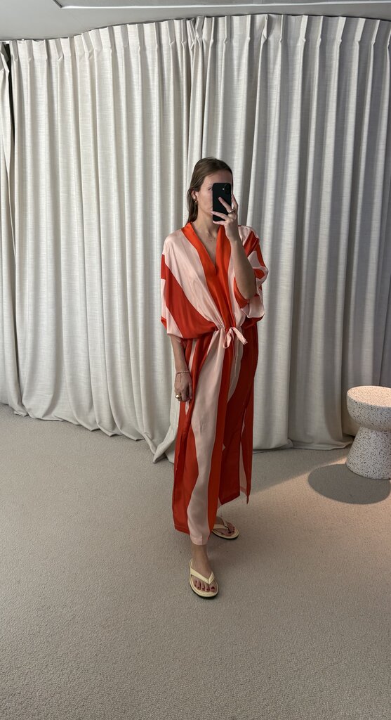 Rae Molly Long Dress - Orange Print