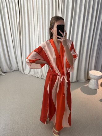 Rae Molly Long Dress - Orange Print