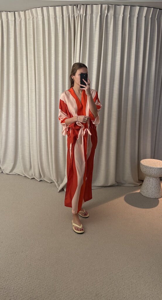 Rae Molly Long Dress - Orange Print