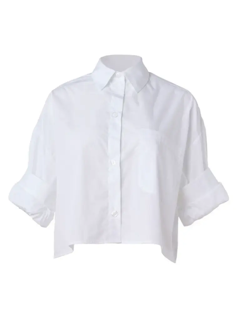 Rae NIkki Cropped Shirt - White