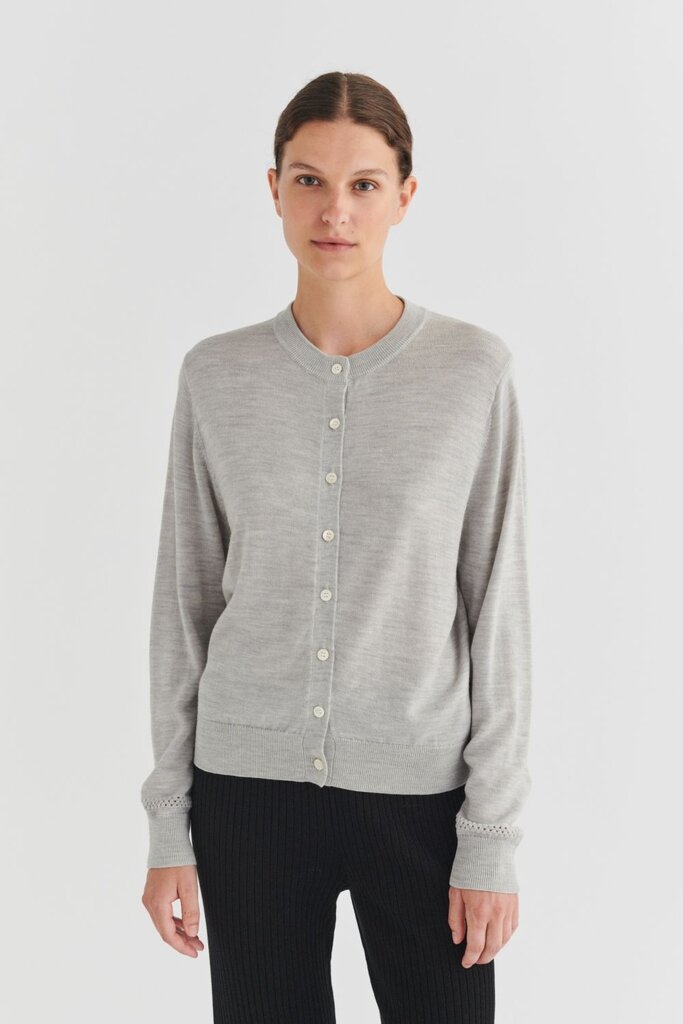 FUB Wool Cardigan - Light Grey Melange