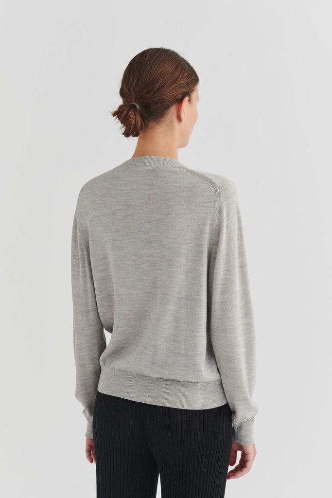 FUB Wool Cardigan - Light Grey Melange