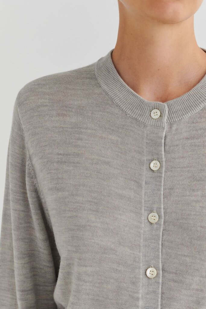 FUB Wool Cardigan - Light Grey Melange