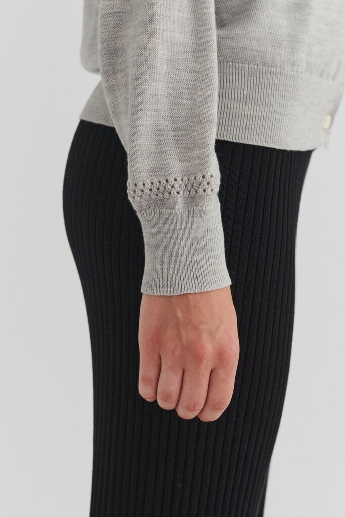 FUB Wool Cardigan - Light Grey Melange