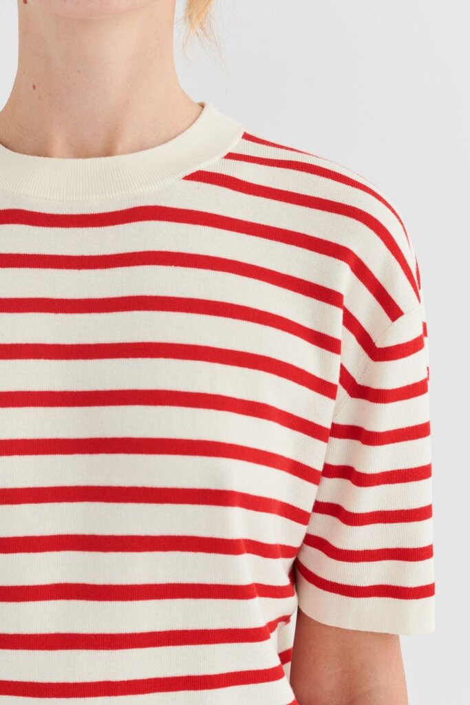 FUB Striped Tee - Ecru/Red