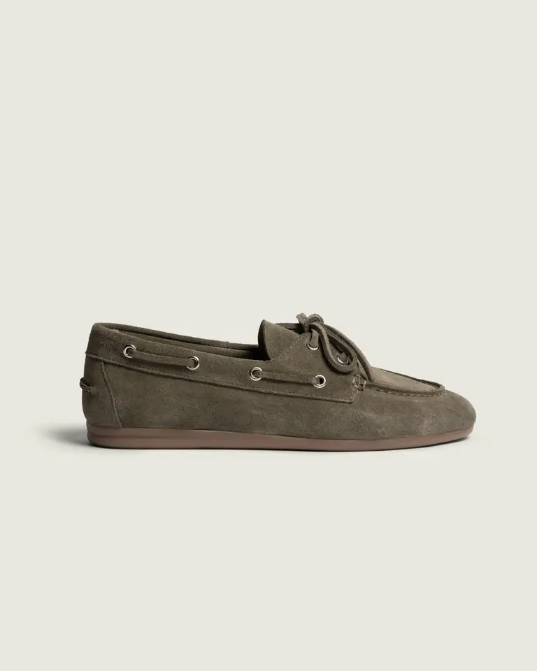 Posa Boat Loafer Brushed Suede - Khaki