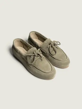 Posa Boat Loafer Brushed Suede - Khaki