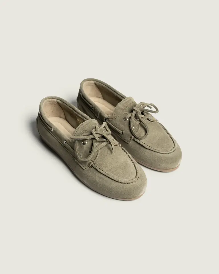 Posa Boat Loafer Brushed Suede - Khaki