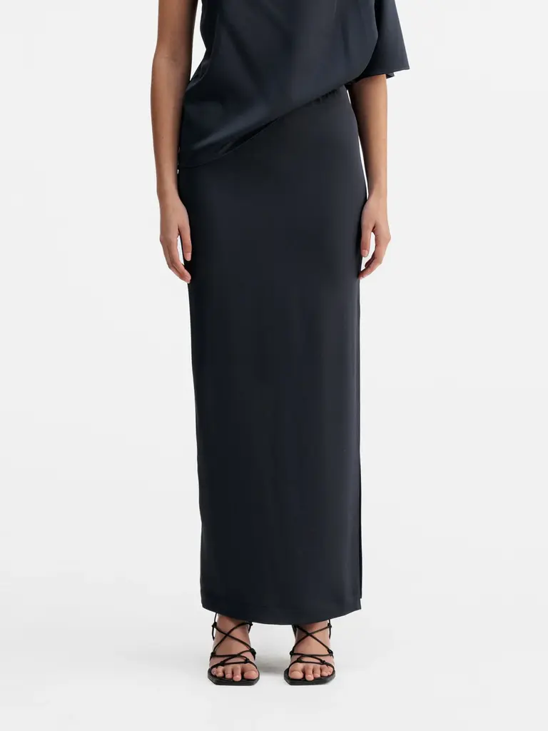 Ahlvar Gallery Hana Long Pencil Skirt - Blue Grey