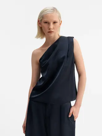 Ahlvar Gallery Elle Linen Tank Top - Blue Grey