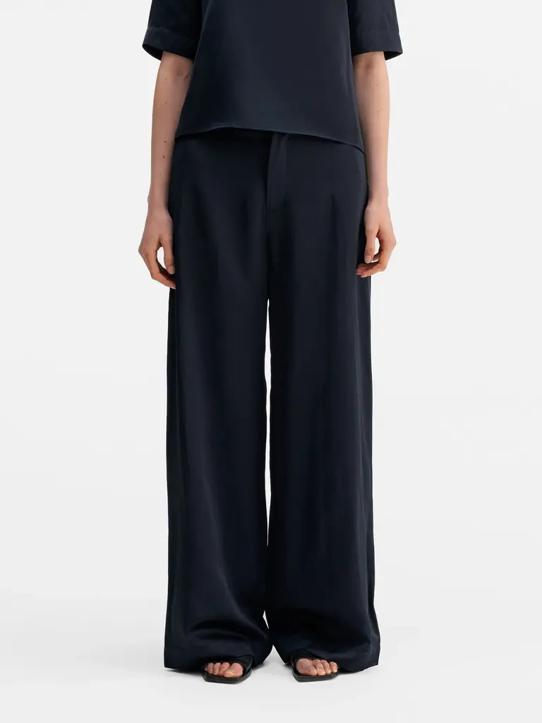 Ahlvar Gallery Mila Linen Trousers - Blue Grey