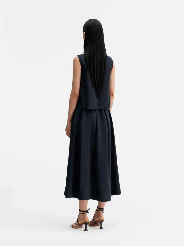 Ahlvar Gallery Della Linen Top - Blue Grey