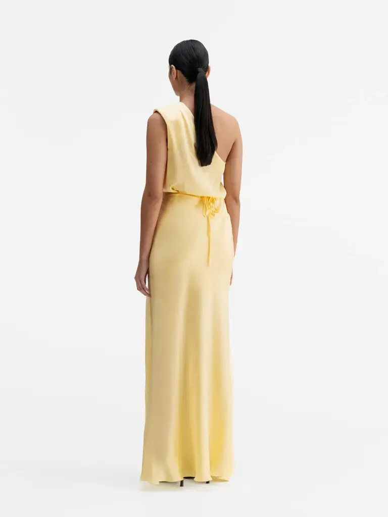Ahlvar Gallery Ella Satin Wrap Dress - Light Yellow