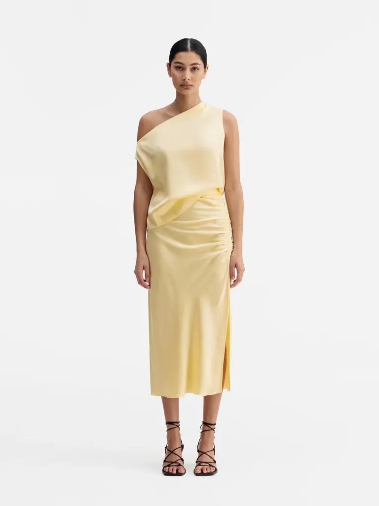 Ahlvar Gallery Lacy Satin Tank Top - Light Yellow