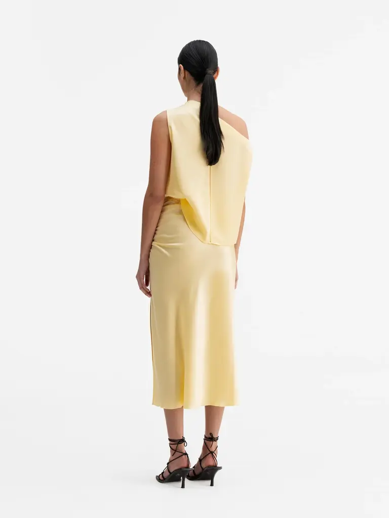 Ahlvar Gallery Lacy Satin Tank Top - Light Yellow